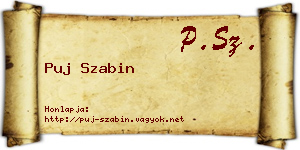Puj Szabin névjegykártya